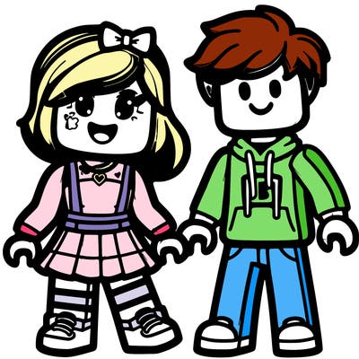 cute roblox girl and boy