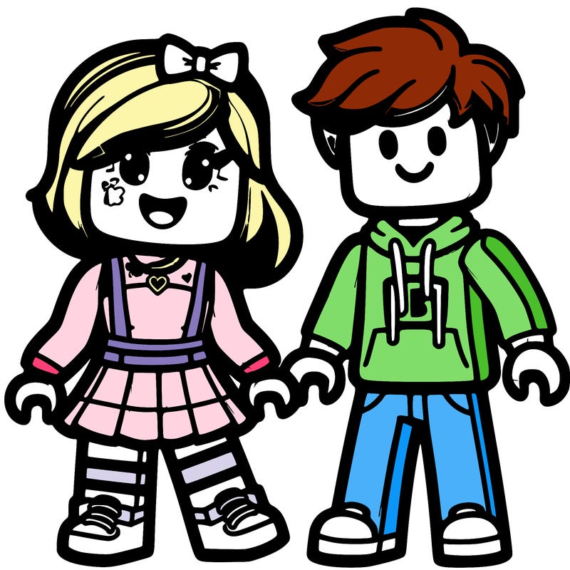 cute roblox girl and boy