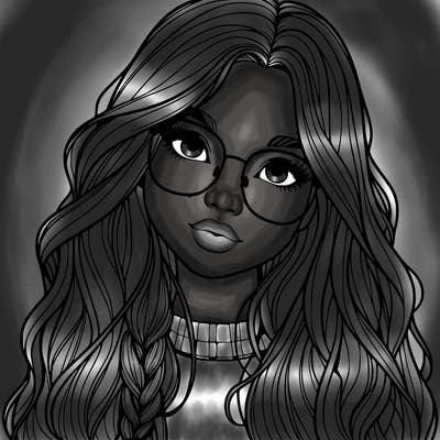 girl with long hair and freckles and glasses realistic
