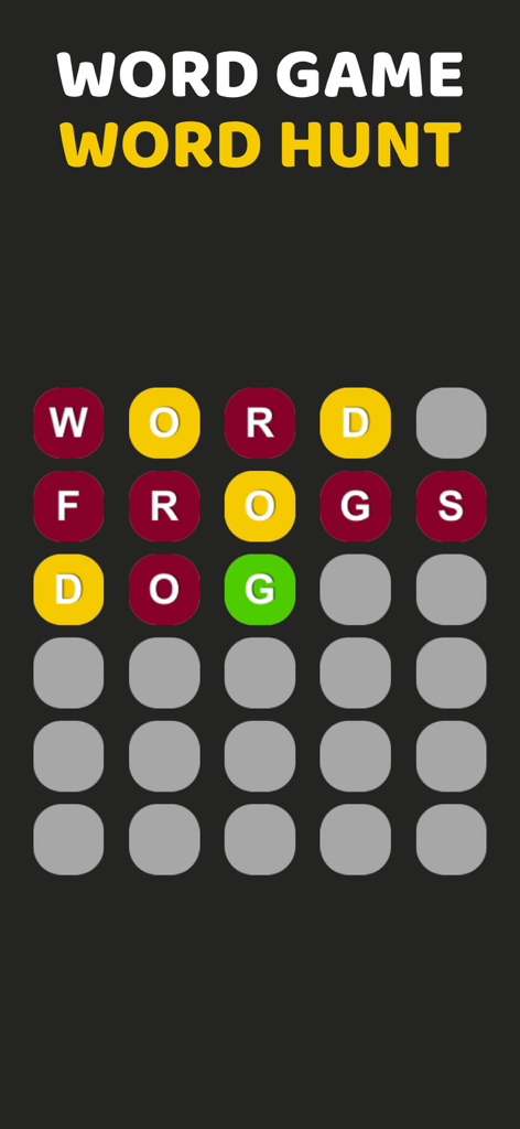 No WiFi Games - Offline Games - Interface of a word hunt game with a grid of letters and highlighted words