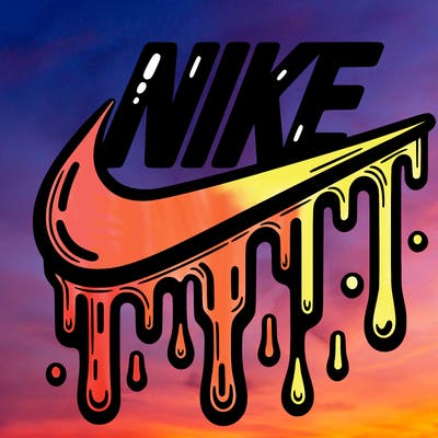 dripping nike logo