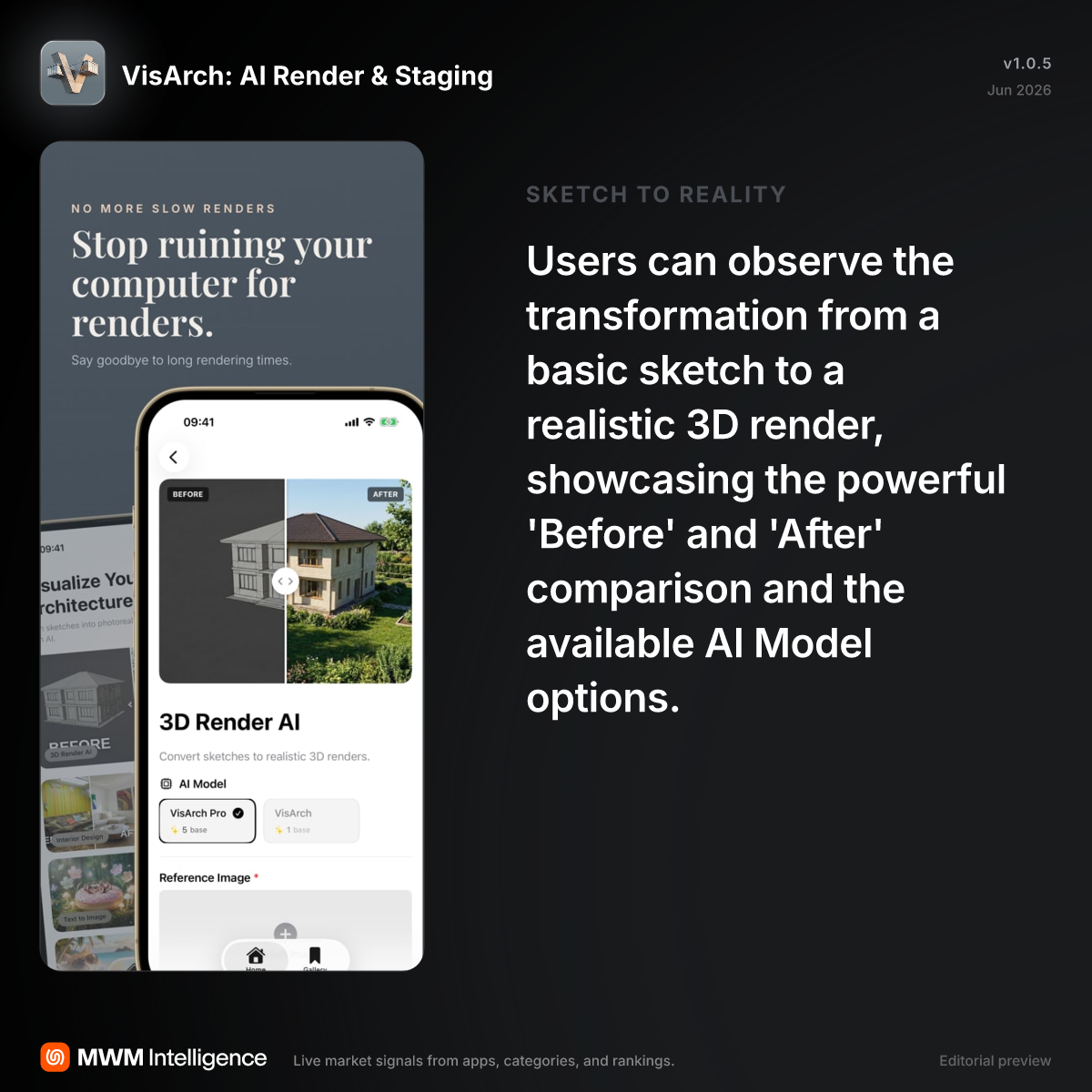 VisArch: AI Render & Staging - Graphics & Design App | MWM