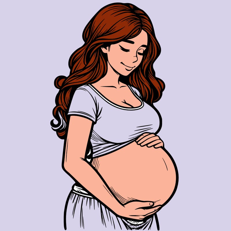 woman heavily pregnant realistic