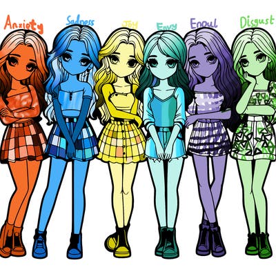 a group of girls realistic