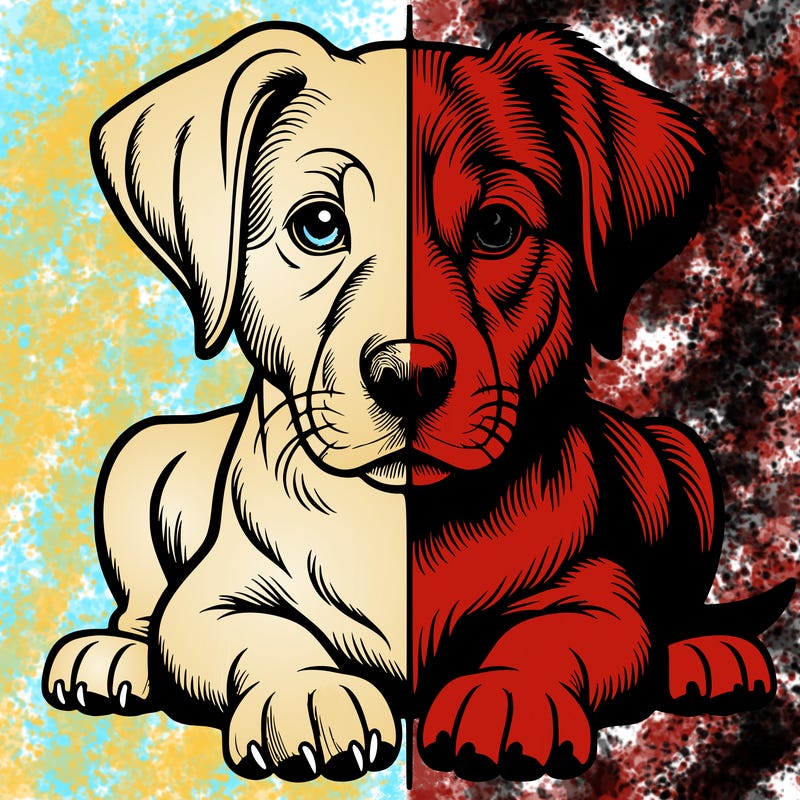 realistic dog split picture