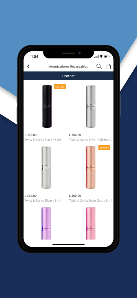 Privé Perfumes - Una lista de atomizadores de perfume rellenables en la aplicación móvil Prive Perfumes