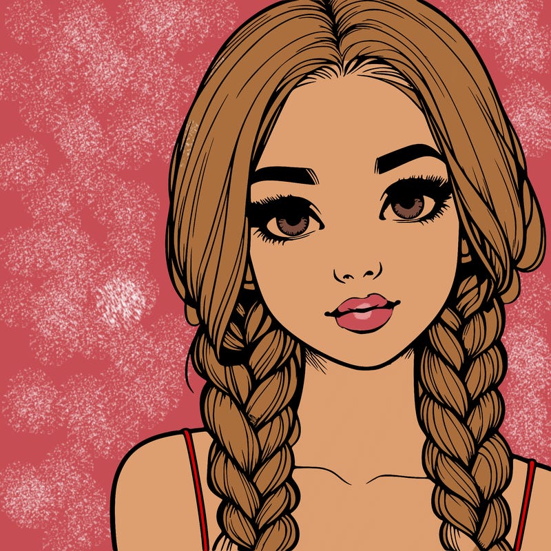 realistic girl with braids