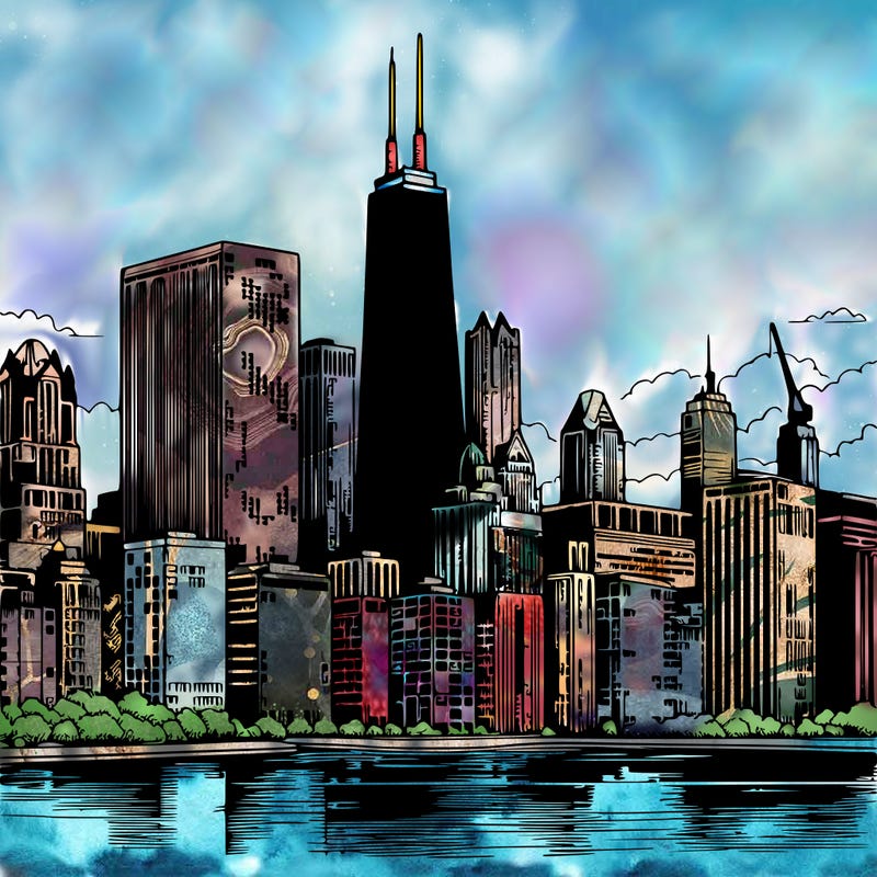 chicago skyline realistic