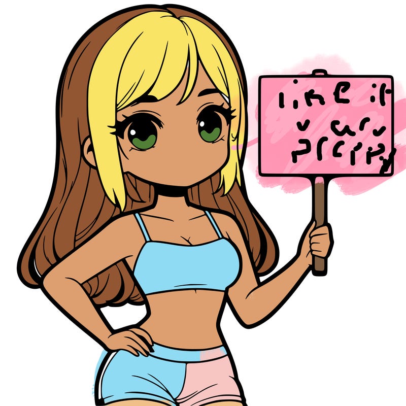 girl in a cute crop top holding a blank sign