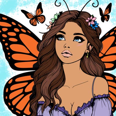 butterfly fairy realistic girl