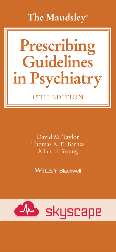Maudsley Prescribing Guidelines in Psychiatry 15. Auflage Mobile App Startbildschirm