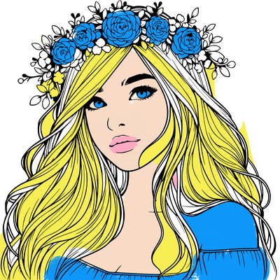 realistic girl with flower crown