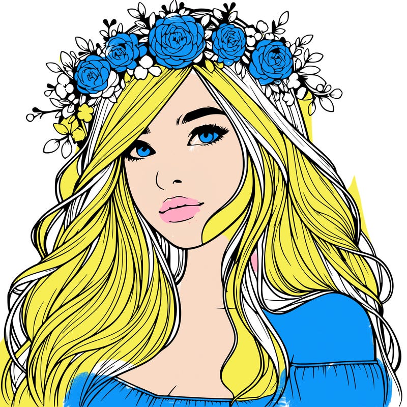 realistic girl with flower crown