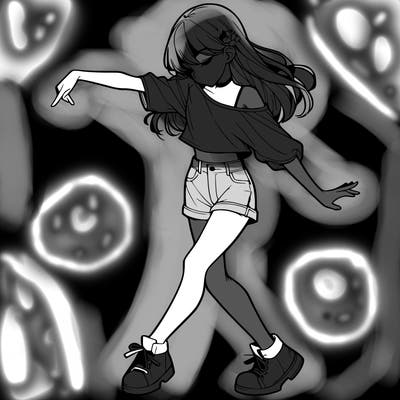 realistic girl danceing