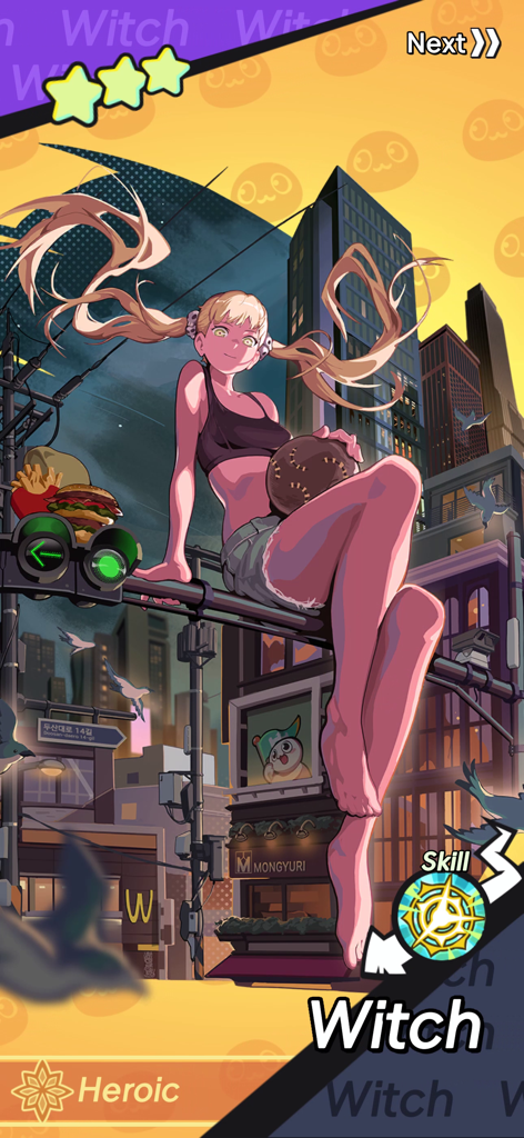 Hardcore Leveling Warrior - Heldin vom Grad „Heroisch“ Witch aus Hardcore Leveling Warrior sitzt auf einer städtischen Ampel