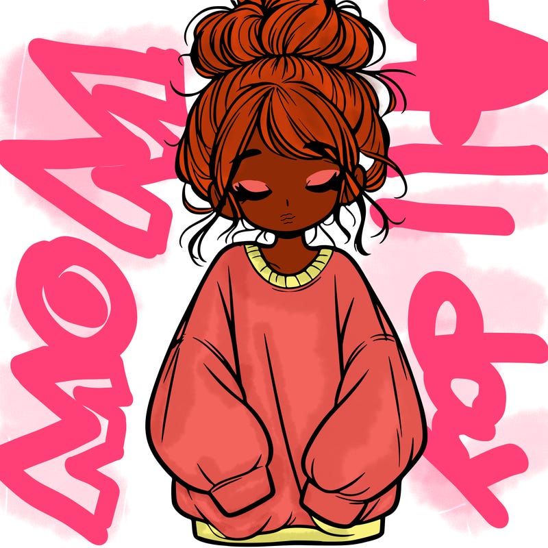 girl with baggy sweatshirt and messy bun