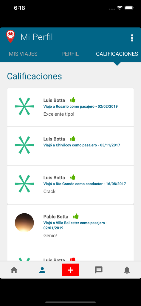 Carpoolear - A list of user ratings and positive reviews on the Carpoolear app profile page