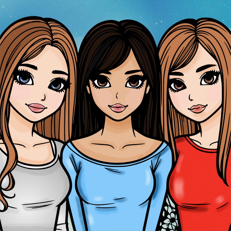 three realistic girls