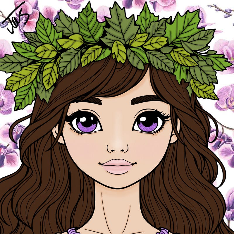 realistic girl with fall leaf crown