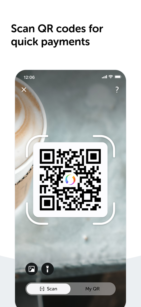 Swish app interface showing a QR code scanner for quick payments.