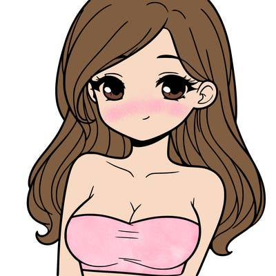 a pretty young girl in a tube top