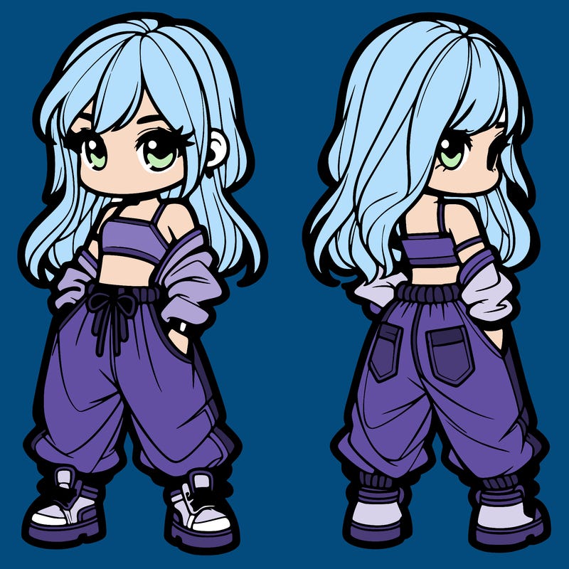 girl in crop top and baggy pants