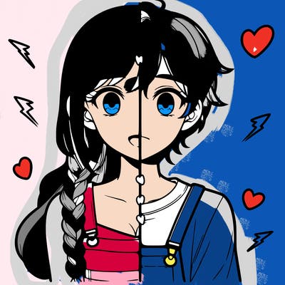 realistic girl boy split