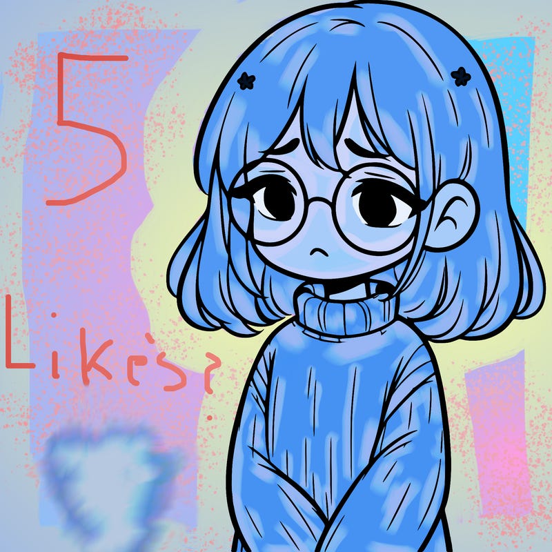 sad girl with glasses in a sweater