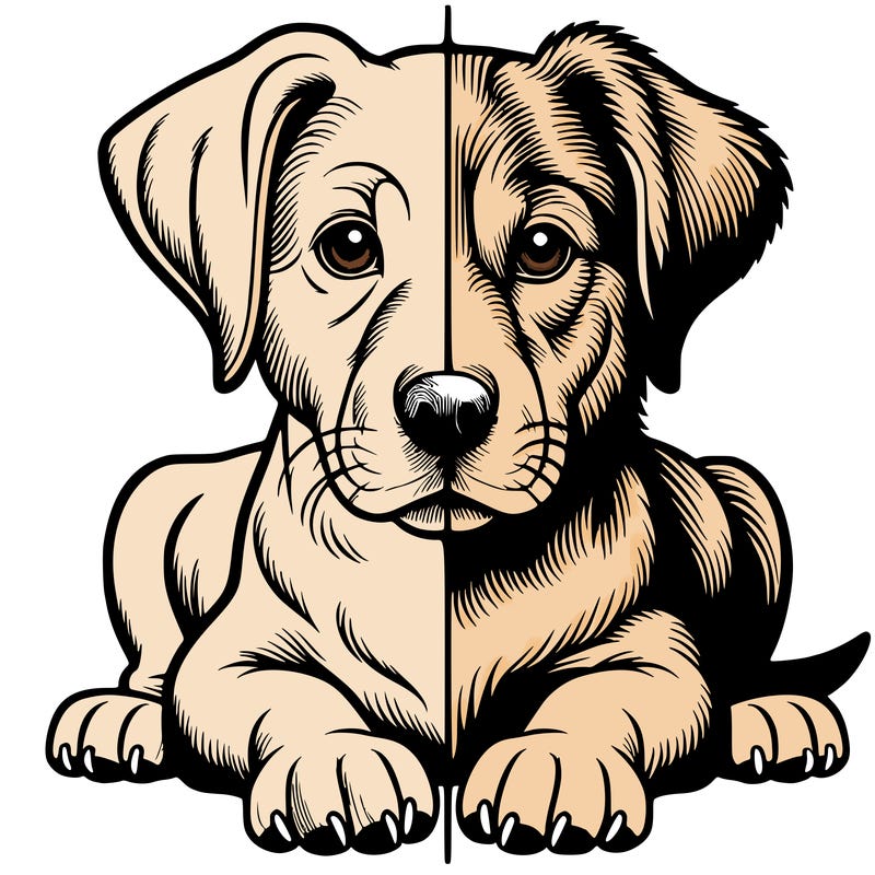 realistic dog split picture