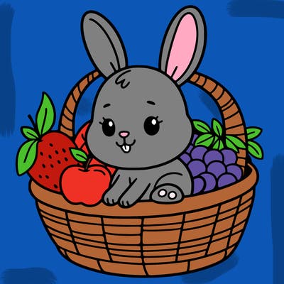 bunny in a fruit basket