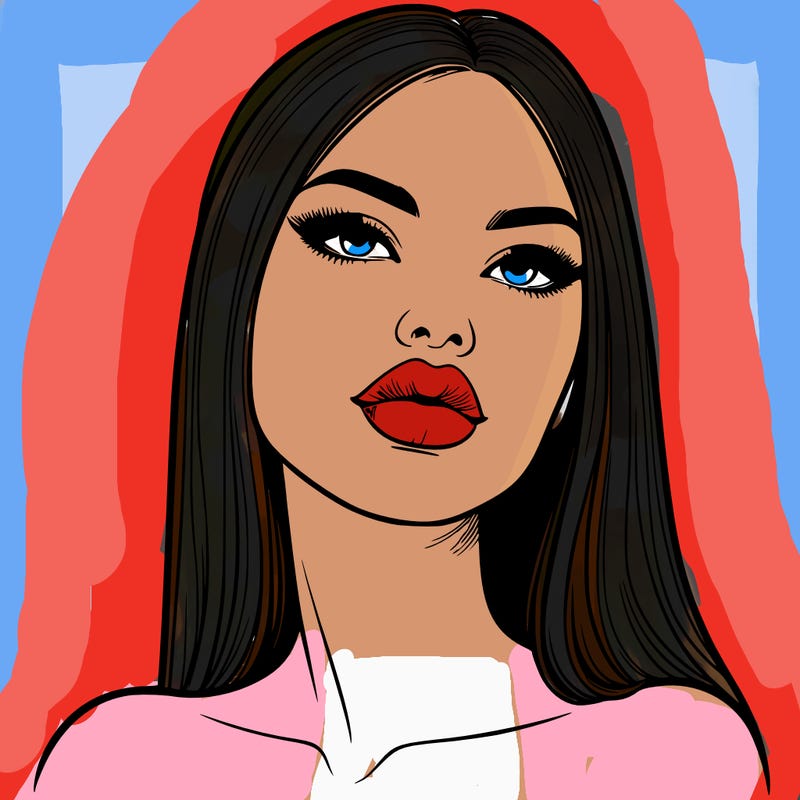 realistic woman with full lips