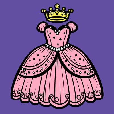 gown with tiara