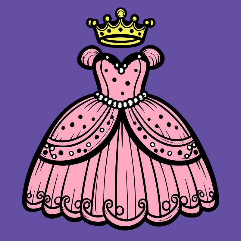 gown with tiara
