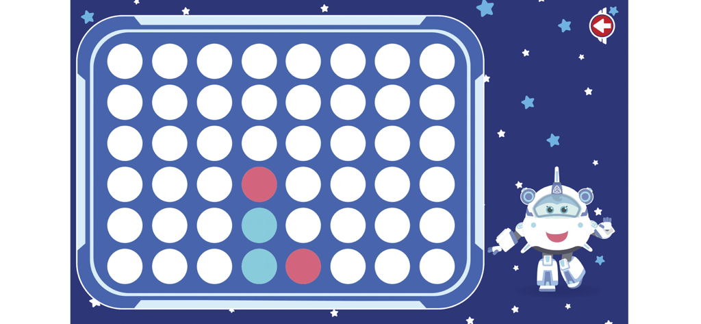 Super Wings - It's Fly Time - Astra de Super Wings presentando un juego de estrategia Connect 4 para niños