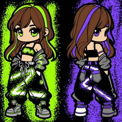 girl in crop top and baggy pants