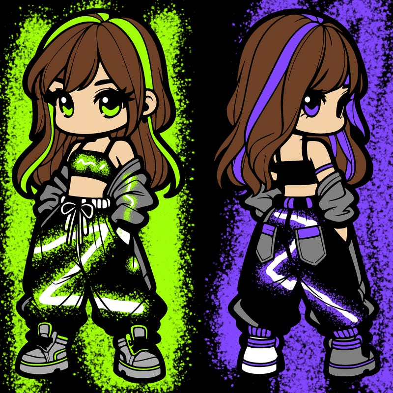 girl in crop top and baggy pants