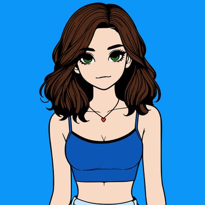 realistic girl with crop top