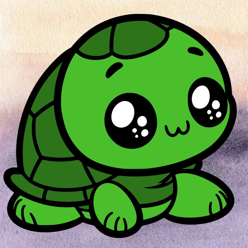 cute little animated turtle