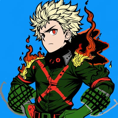 realistic manga man of fire