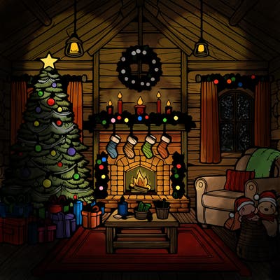 christmas house interior