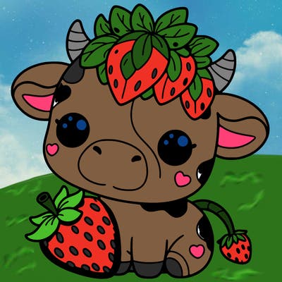 cute strawberry cow