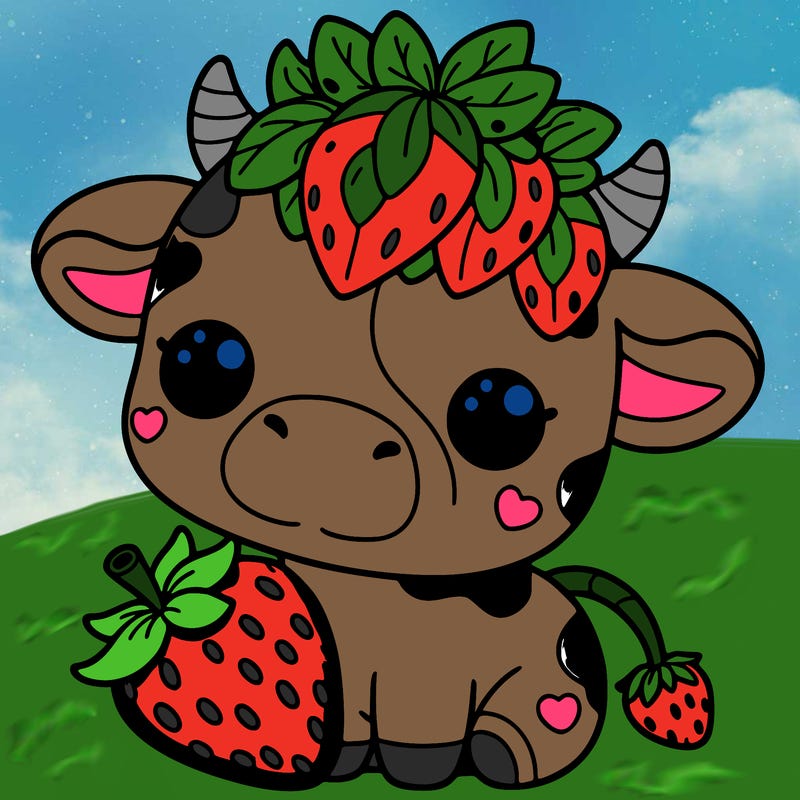 cute strawberry cow