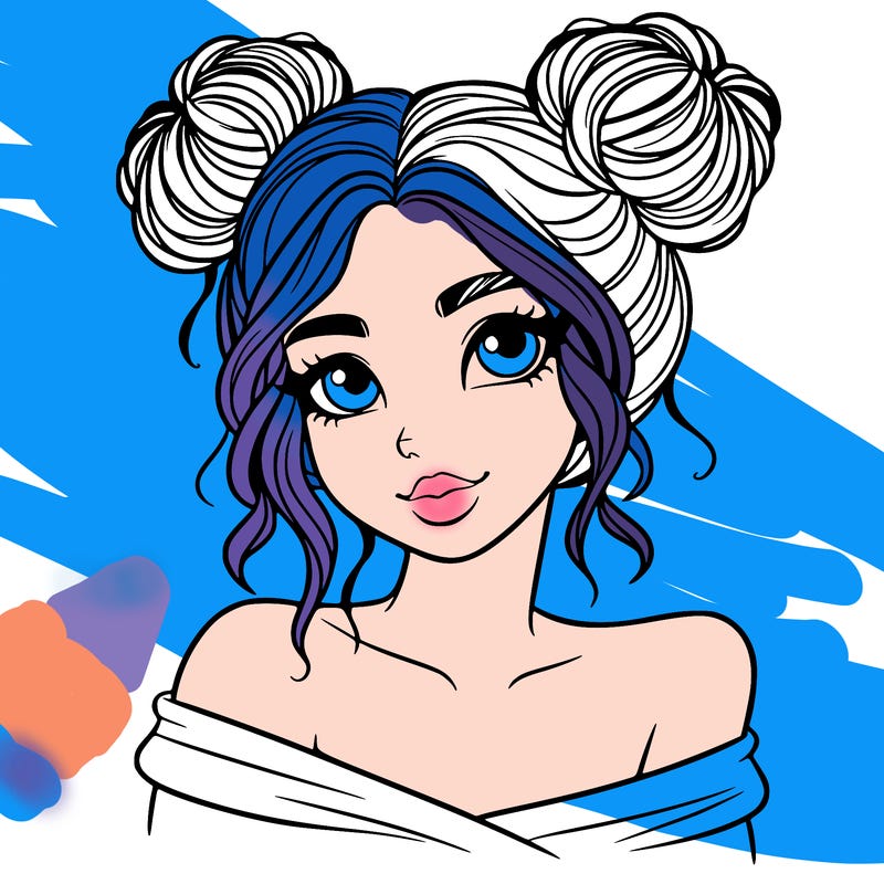 beautiful woman with hair buns