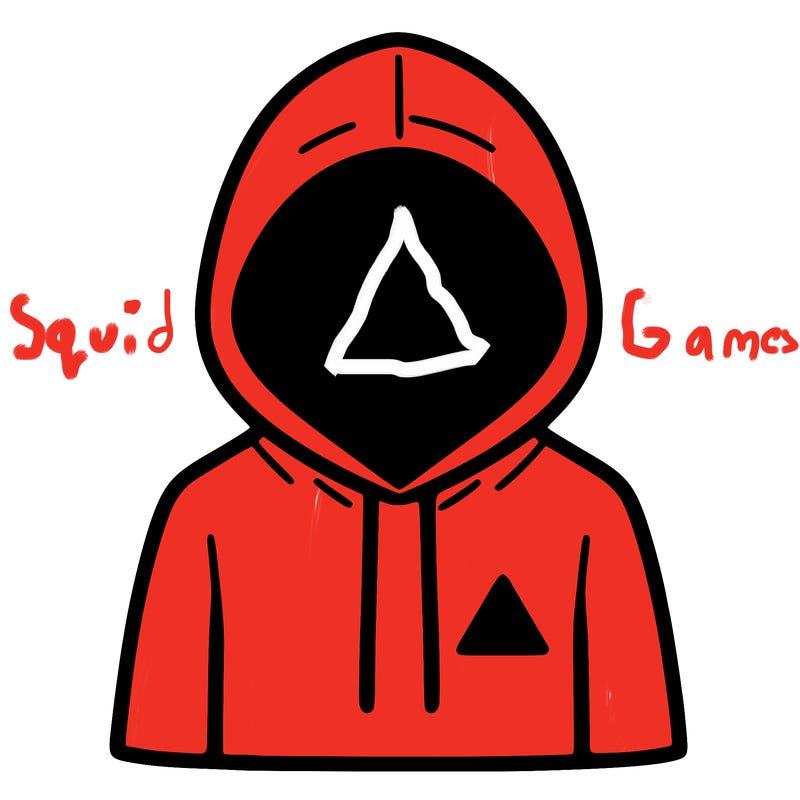 a person with non face waering a hoodie with a small triangle symbol