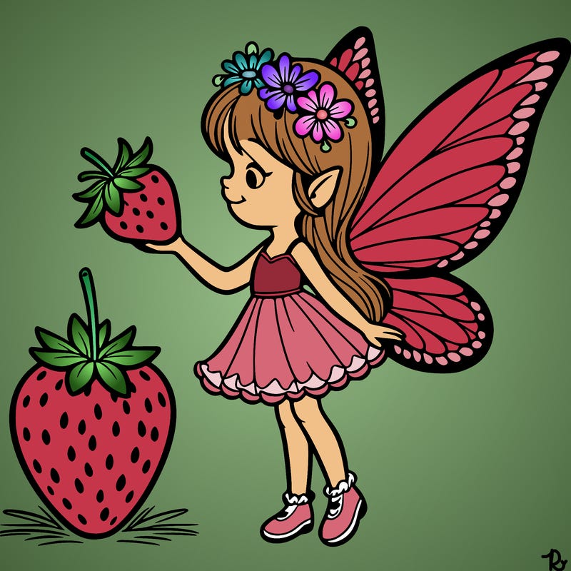 fairy with strawberry wings