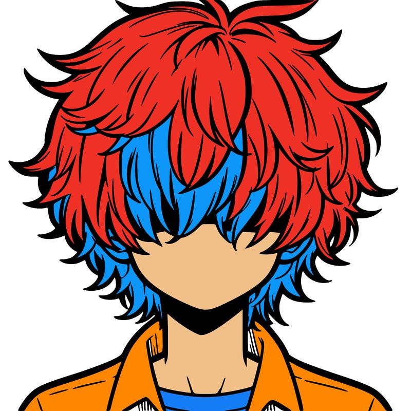 manga boy fluffy hair covering his eyes