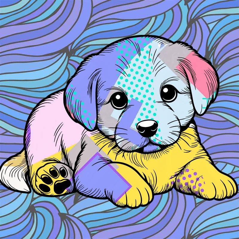 a cute realistic puppy