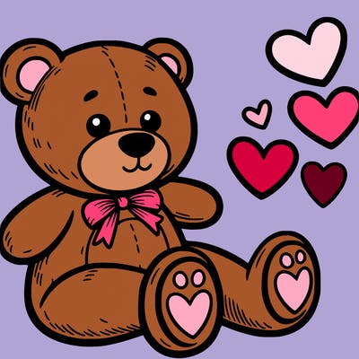 teddy bear with hearts