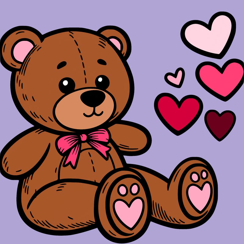 teddy bear with hearts