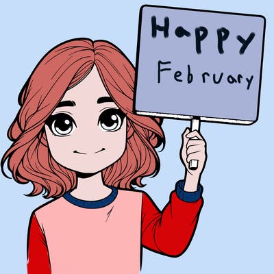 realistic girl holding up a sign